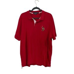 U.S. Polo Assn. Men's Solid Pique Polo Shirt Embroidery #3 Red Size XXL Pony